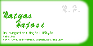 matyas hajosi business card