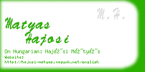 matyas hajosi business card